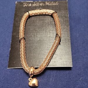 Rose Gold-Toned Heart Charm Bracelet